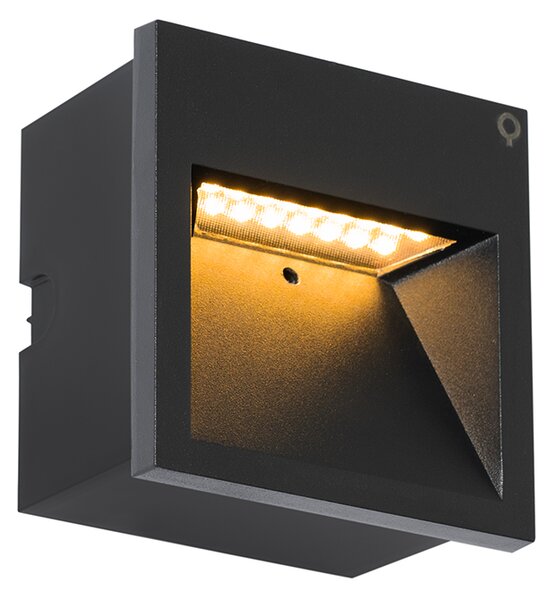 Set de 4 Aplice Moderne de Perete Încastrate Negre cu LED Inclus - Gem 2