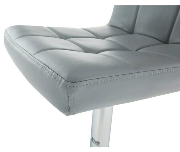 Scaun bar KANDY NEW, gri/crom, piele ecologica/metal, 40x41x87/107 cm