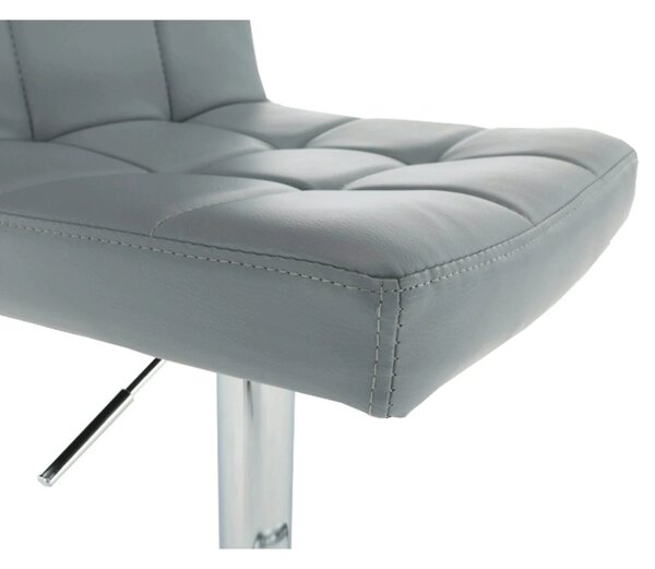 Scaun bar KANDY NEW, gri/crom, piele ecologica/metal, 40x41x87/107 cm
