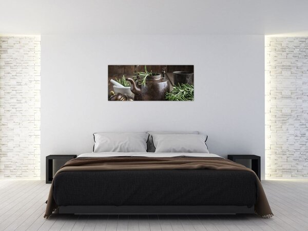 Tablou - Ceainic cu rozmarin (120x50 cm)