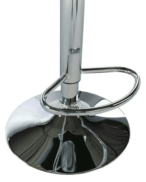 Scaun bar KANDY NEW, gri/crom, piele ecologica/metal, 40x41x87/107 cm
