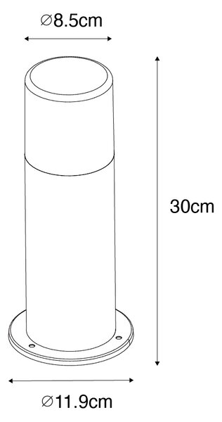 Lampă de exterior de podea neagră cu abajur fumuriu 30 cm IP44 - Odense
