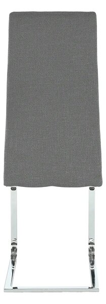 Scaun AMINA, gri inchis/crom, textil/metal, 44x46x110 cm