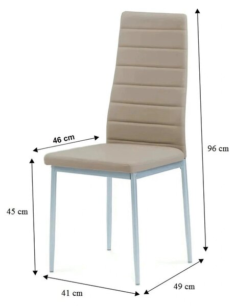 Scaun COLETA NOVA, bej/gri, piele ecologica/metal, 41x49x96 cm