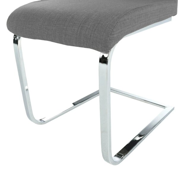 Scaun AMINA, gri inchis/crom, textil/metal, 44x46x110 cm