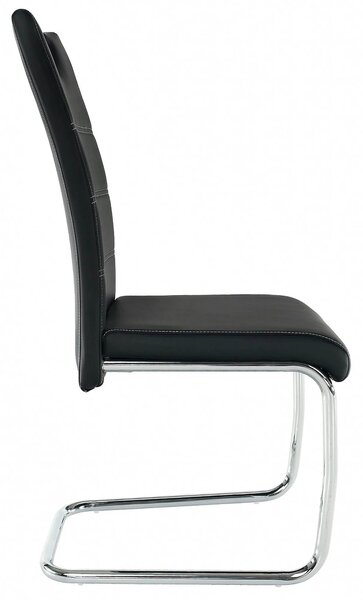 Scaun ABIRA NEW, negru/crom, piele PU/metal, 43x44x96 cm