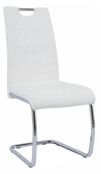 Scaun ABIRA NEW, alb/crom, piele ecologica/metal, 43x44x96 cm