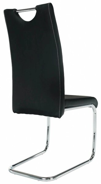 Scaun ABIRA NEW, negru/crom, piele PU/metal, 43x44x96 cm