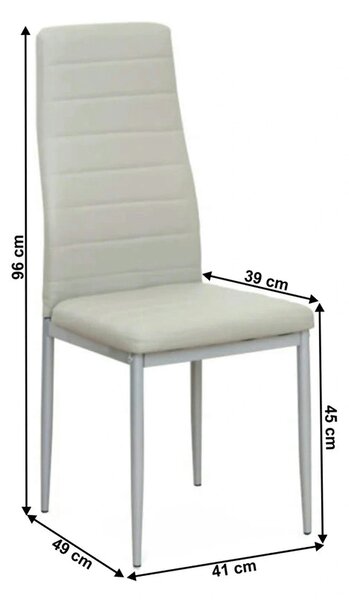 Scaun COLETA NOVA, gri, piele ecologica/metal, 41x49x96 cm