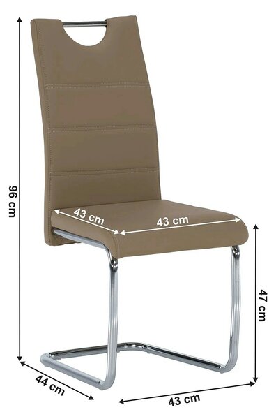 Scaun de bucatarie ABIRA NEW, cappuccino/crom, piele ecologica/metal