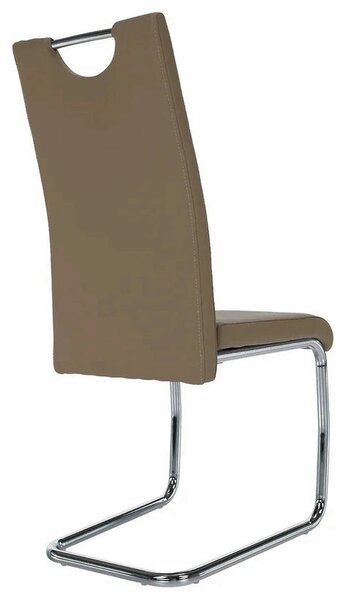 Scaun de bucatarie ABIRA NEW, cappuccino/crom, piele ecologica/metal