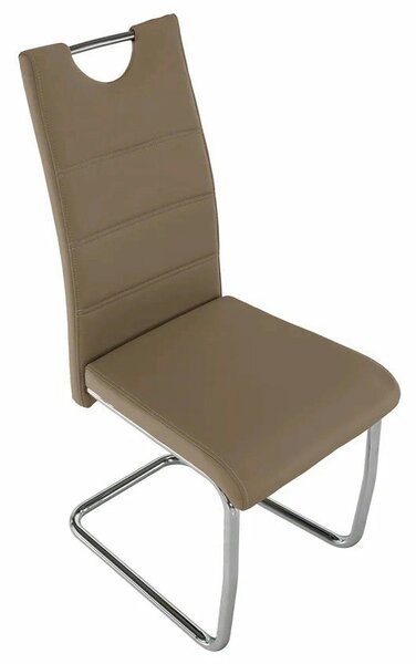 Scaun de bucatarie ABIRA NEW, cappuccino/crom, piele ecologica/metal