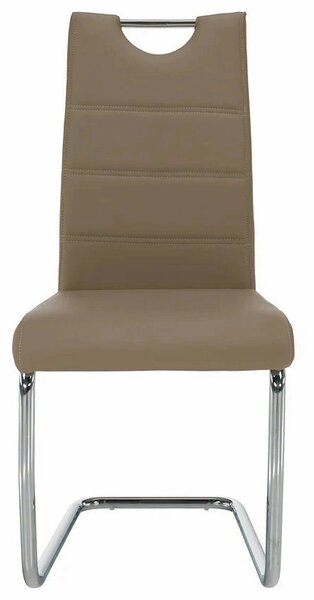 Scaun de bucatarie ABIRA NEW, cappuccino/crom, piele ecologica/metal