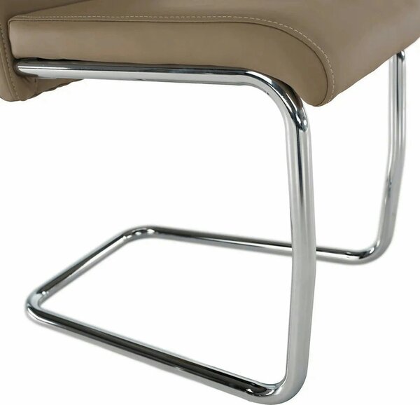 Scaun de bucatarie ABIRA NEW, cappuccino/crom, piele ecologica/metal