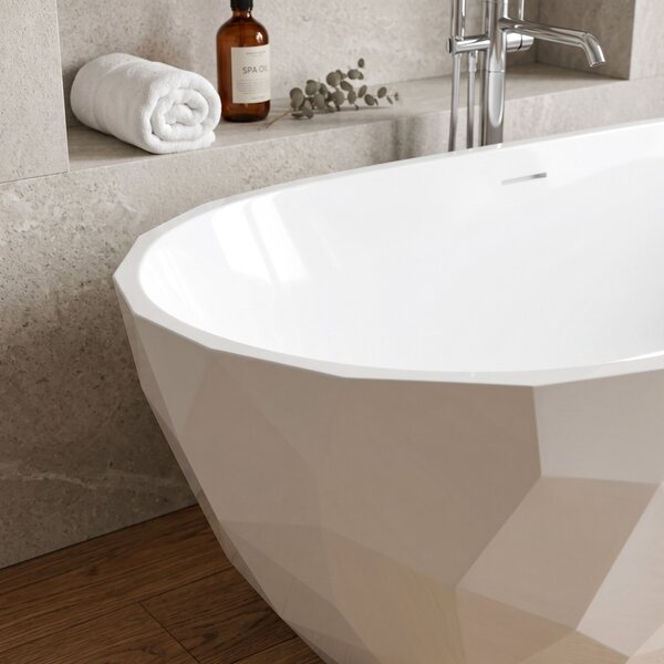 Rea Celia, cadă acrilică independentă, 170x82 cm, albă, REA-W4403