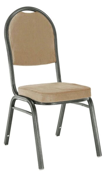 Scaun JEFF 2 NEW, stofa/metal, bej, 44x50x91 cm