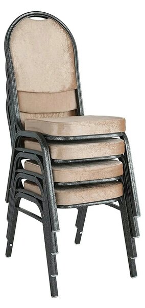 Scaun JEFF 2 NEW, stofa/metal, bej, 44x50x91 cm