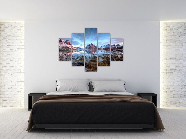 Tablou - Răsărit de soare deasupra Reine (150x105 cm)