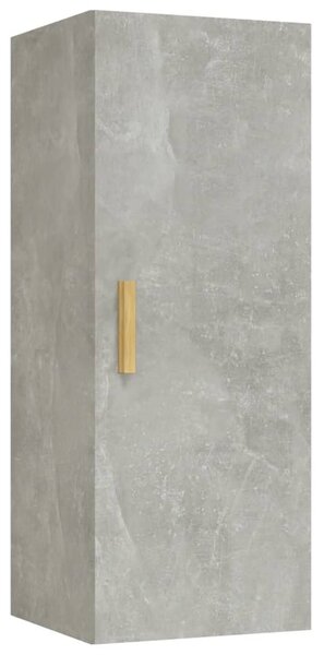 Dulap de perete, gri beton, 34,5x34x90 cm, lemn compozit
