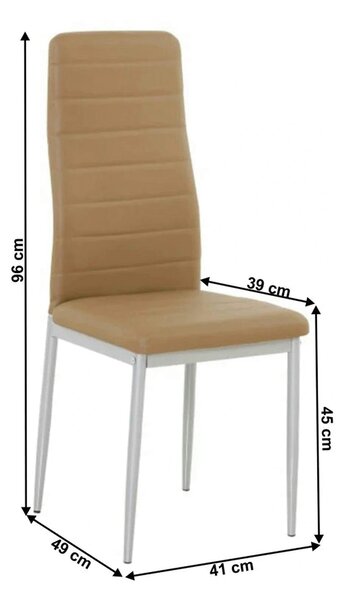 Scaun COLETA NOVA, caramel/gri, piele ecologica/metal, 41x49x96 cm
