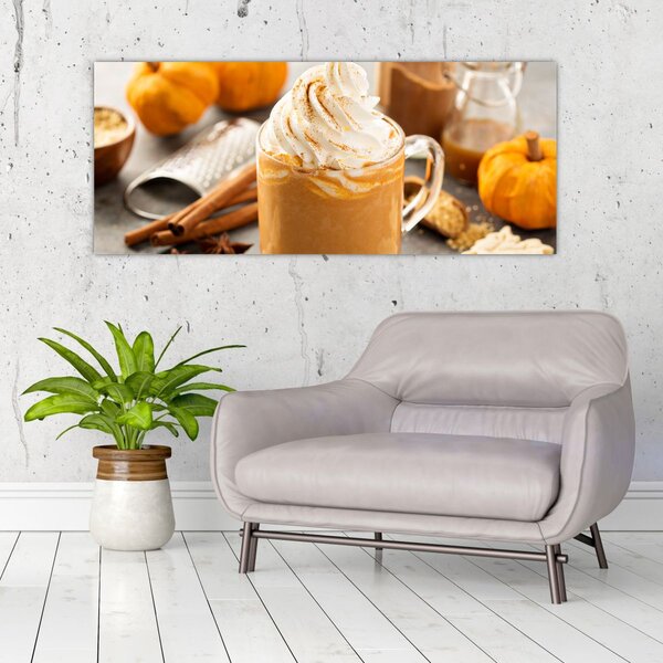 Tablou - Cafea cu lapte de dovleac (120x50 cm)
