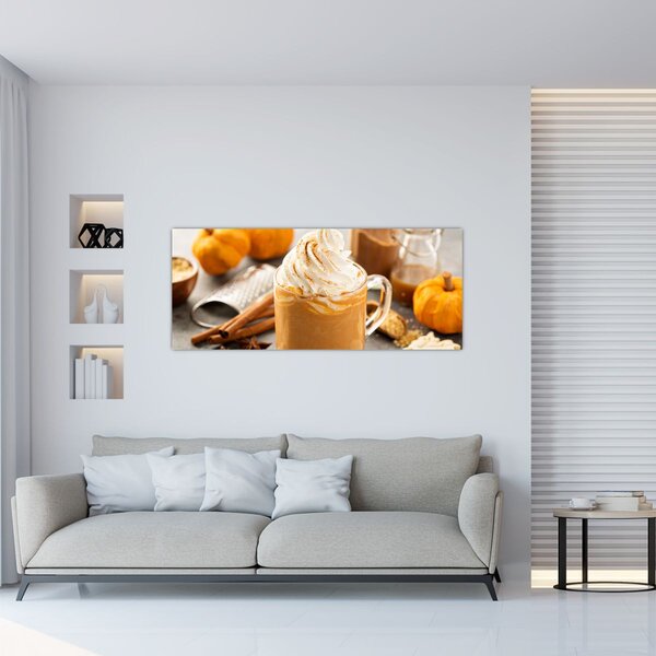 Tablou - Cafea cu lapte de dovleac (120x50 cm)