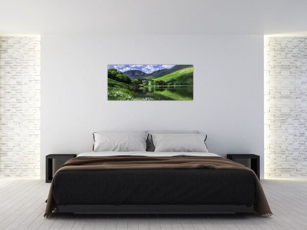Tablou - Peisaj cu un lac (120x50 cm)