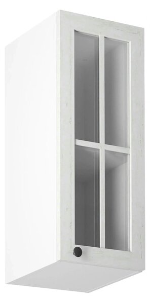 Dulap superior cu sticlă G30S, model dreapta, alb/pin Andersen, PROVEN