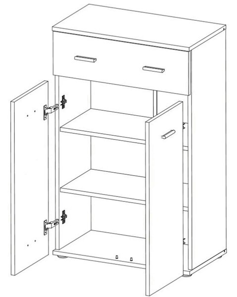 Comoda MARIO NEW TYP G, stejar sonoma, PAL melaminat, 60x31x96 cm