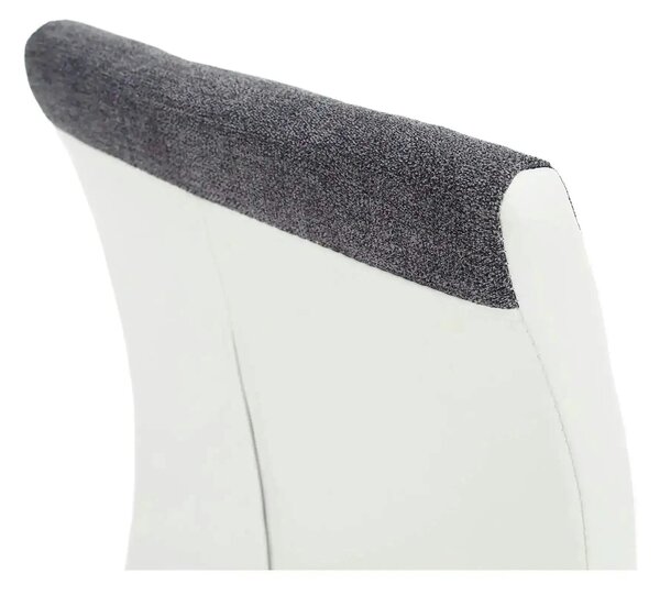 Scaun SALOMA NEW, gri/alb/crom, stofa clasica/piele ecologica/metal, 4