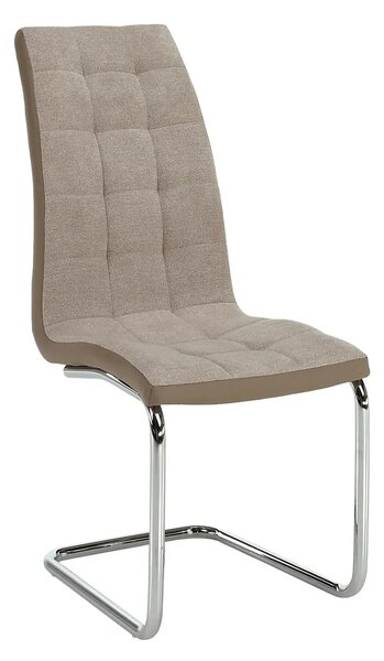 Scaun SALOMA NEW, bej/crom, textil/piele ecologica/metal, 42x57x105 cm