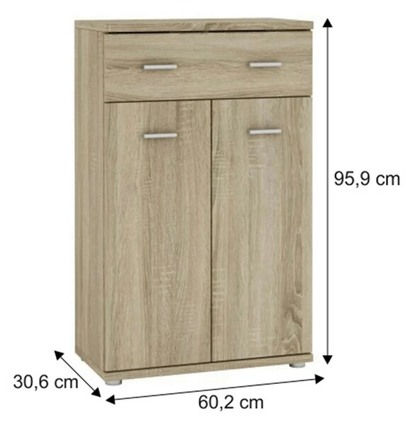 Comoda MARIO NEW TYP G, stejar sonoma, PAL melaminat, 60x31x96 cm