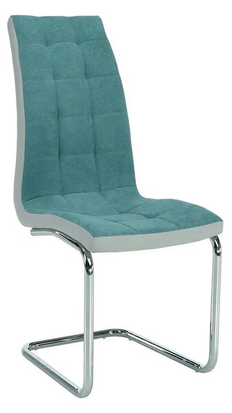 Scaun bucatarie SALOMA NEW, textil/piele ecologica/metal, mentol/gri/c