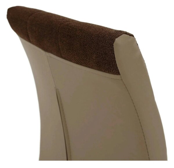 Scaun bucătărie SALOMA NEW, maro/bej, stofa clasica/piele ecologica/me