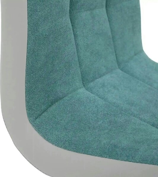 Scaun bucatarie SALOMA NEW, textil/piele ecologica/metal, mentol/gri/c