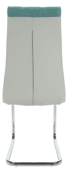 Scaun bucatarie SALOMA NEW, textil/piele ecologica/metal, mentol/gri/c