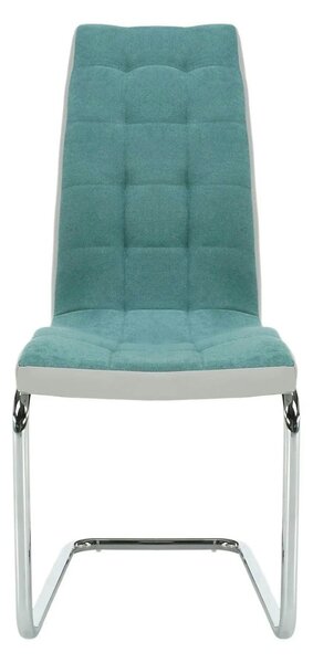 Scaun bucatarie SALOMA NEW, textil/piele ecologica/metal, mentol/gri/c