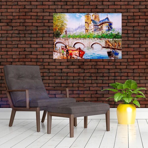 Tablou - Pictură în ulei a orașului (90x60 cm)