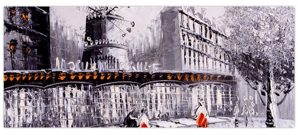 Tablou - Pictură în ulei a orașului II. (120x50 cm)