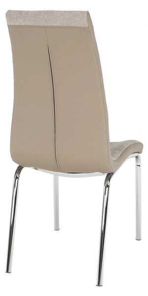 Scaun dining GERDA NEW, bej/crom, textil/piele ecologica/metal, 42x58x