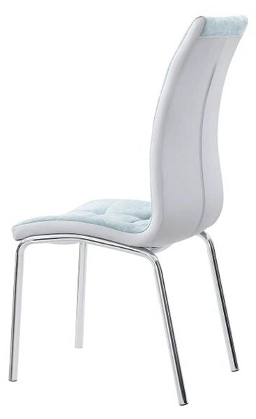 Scaun bucatarie GERDA NEW, mentol/gri/crom, textil/piele ecologica/met