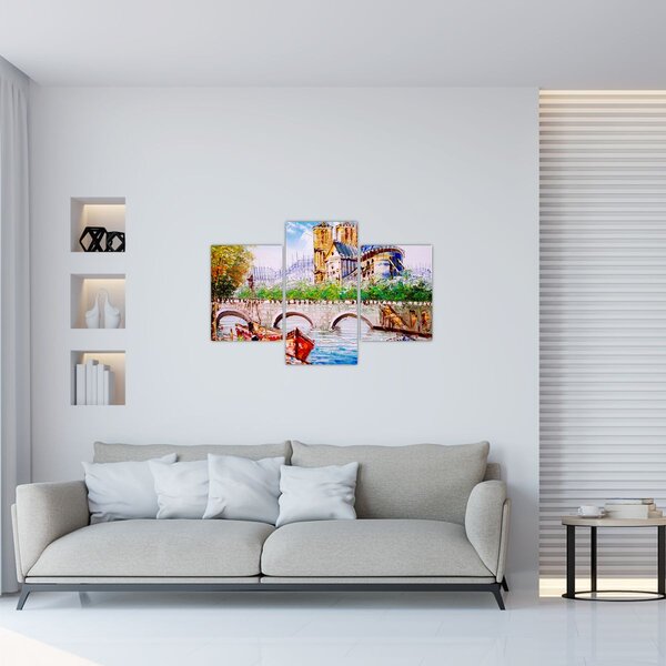 Tablou - Pictură în ulei a orașului (90x60 cm)