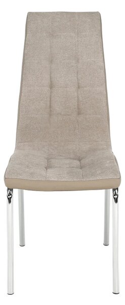 Scaun dining GERDA NEW, bej/crom, textil/piele ecologica/metal, 42x58x