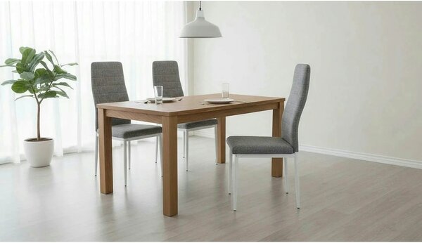 Scaun COLETA NOVA, gri/alb, textil/metal, 41x49x96 cm