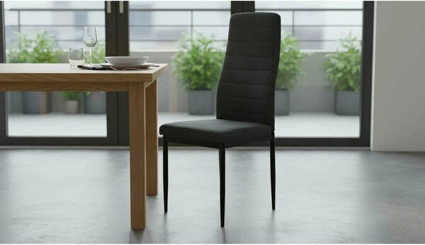Scaun COLETA NOVA, gri inchis/negru, textil/metal, 41x49x96 cm