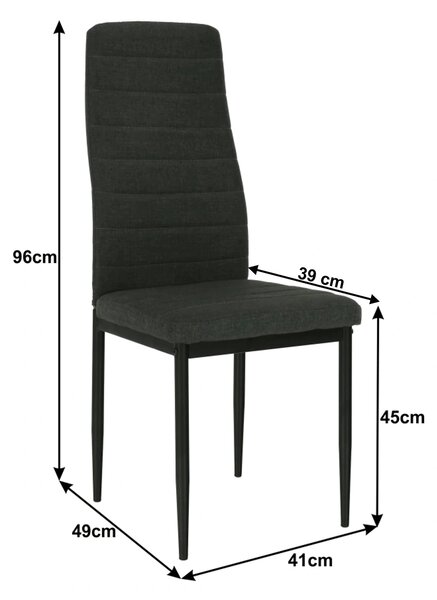 Scaun COLETA NOVA, gri inchis/negru, textil/metal, 41x49x96 cm