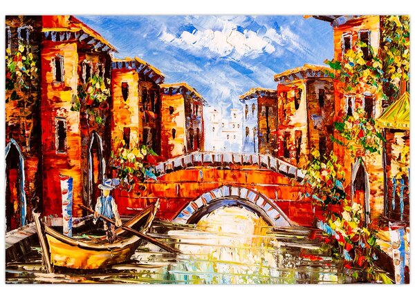 Tablou - Pictură în ulei a orașului III. (90x60 cm)