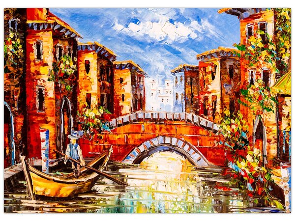 Tablou - Pictură în ulei a orașului III. (70x50 cm)