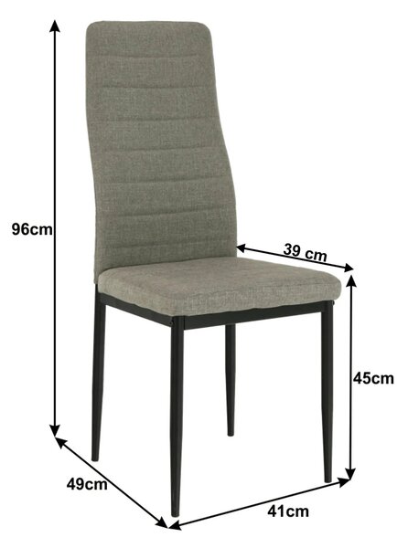 Scaun COLETA NOVA, maro/negru, textil/metal, 41x49x96 cm