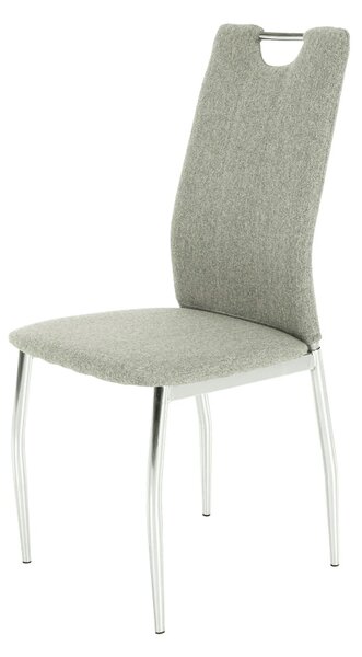 Scaun bucatarie OLIVA NEW, bej/crom, textil/metal, 42x52x97 cm